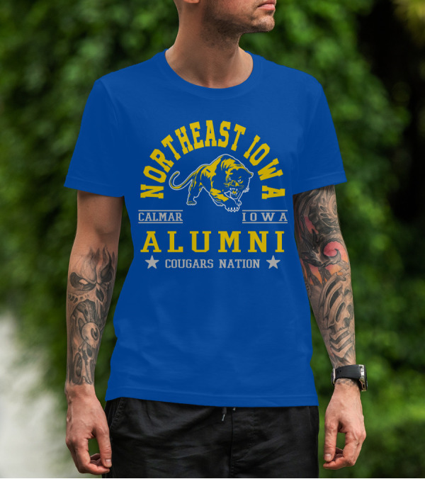 Northeast Iowa Calmar Iowa Alumni Cougars Nation T-Shirt