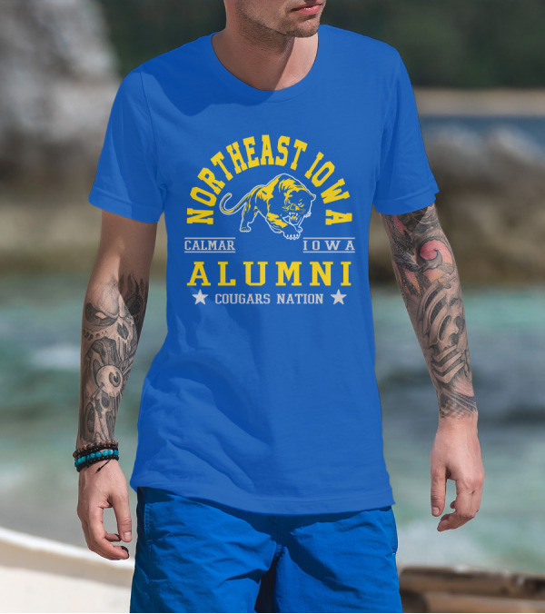 Northeast Iowa Calmar Iowa Alumni Cougars Nation T-Shirt