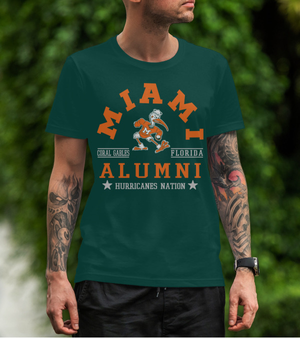 Miami Alumni Coral Gables Florida Hurricanes Nation T-Shirt