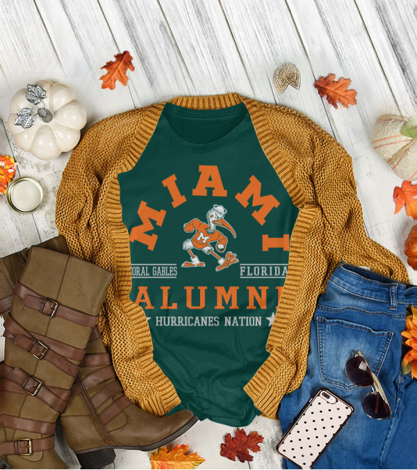 Miami Alumni Coral Gables Florida Hurricanes Nation T-Shirt
