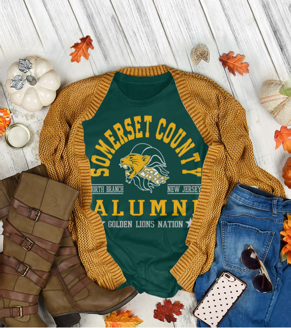 Somerset County New Jersey Alumni Golden Lions Nation North Branch T-Shirt