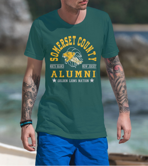 Somerset County New Jersey Alumni Golden Lions Nation North Branch T-Shirt