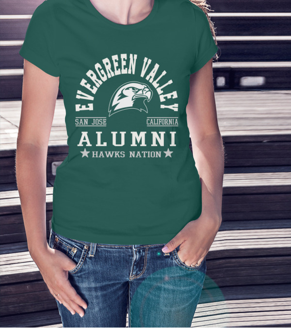 Evergreen Valley San Jose California Alumni Hawks Nation T-Shirt