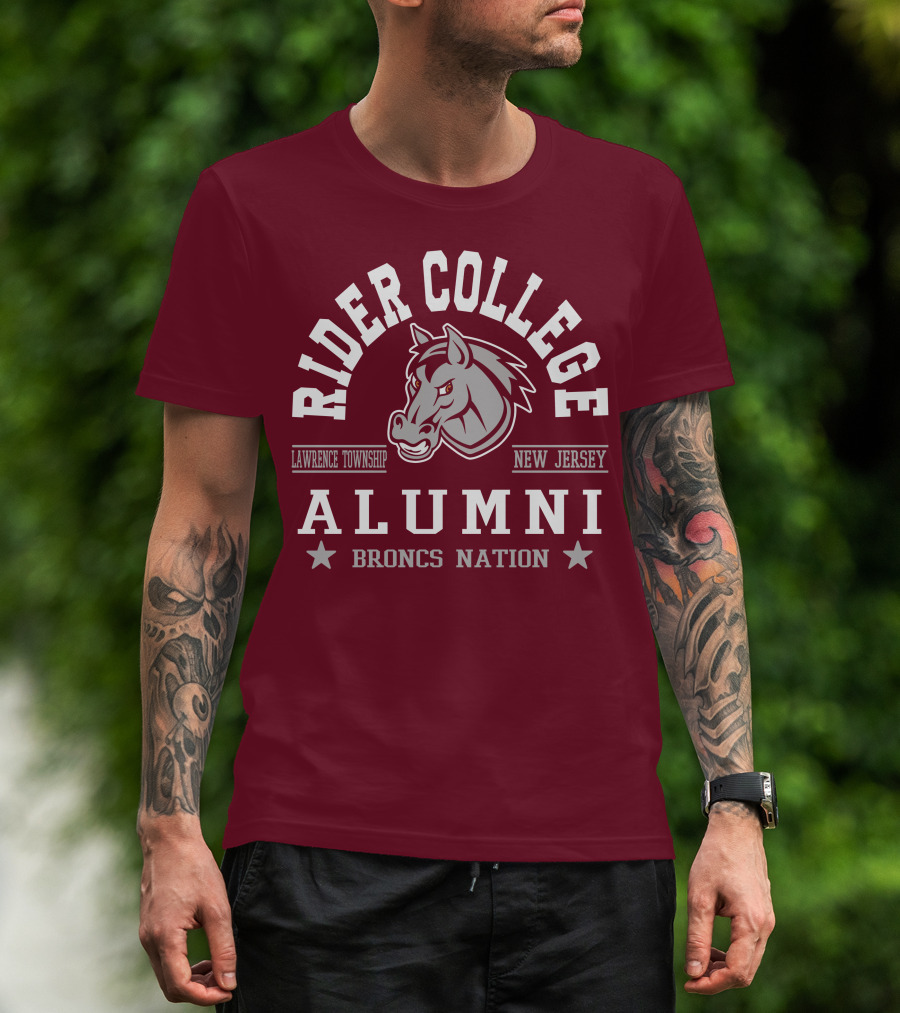 Rider College Alumni Broncs Nation Lawrence Township New Jersey T-Shirt