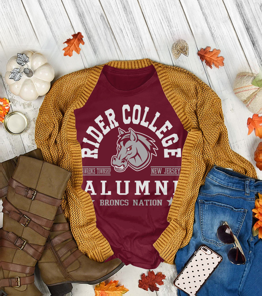 Rider College Alumni Broncs Nation Lawrence Township New Jersey T-Shirt