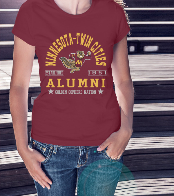 Minnesota-Twin Cities Alumni Established 1851 Golden Gophers Nation T-Shirt