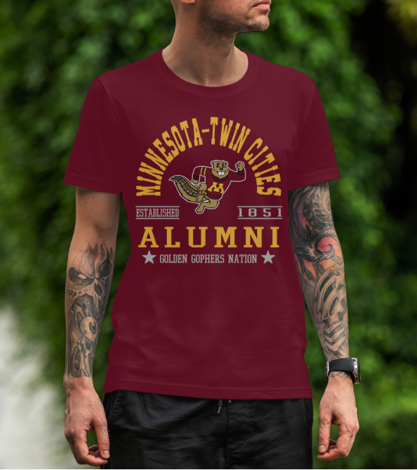 Minnesota-Twin Cities Alumni Established 1851 Golden Gophers Nation T-Shirt