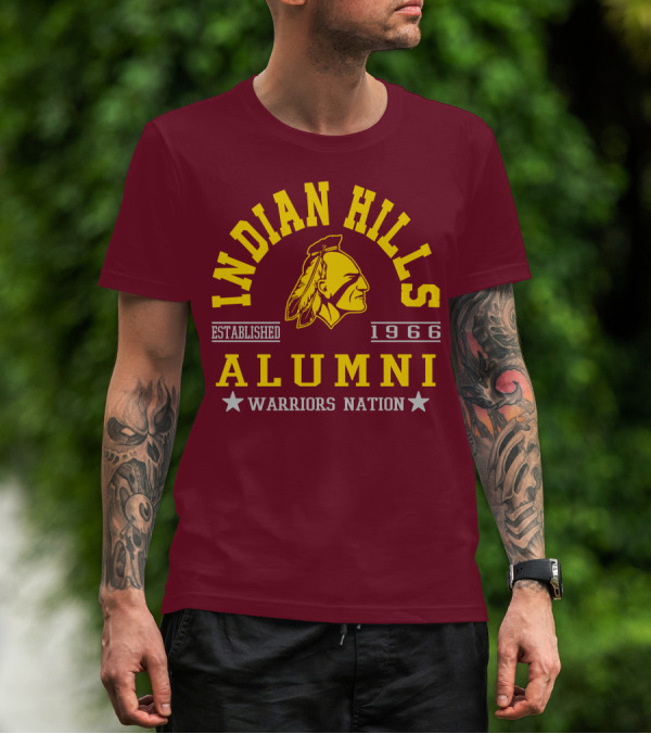 Indian Hills Warriors Alumni Established 1966 Nation T-Shirt