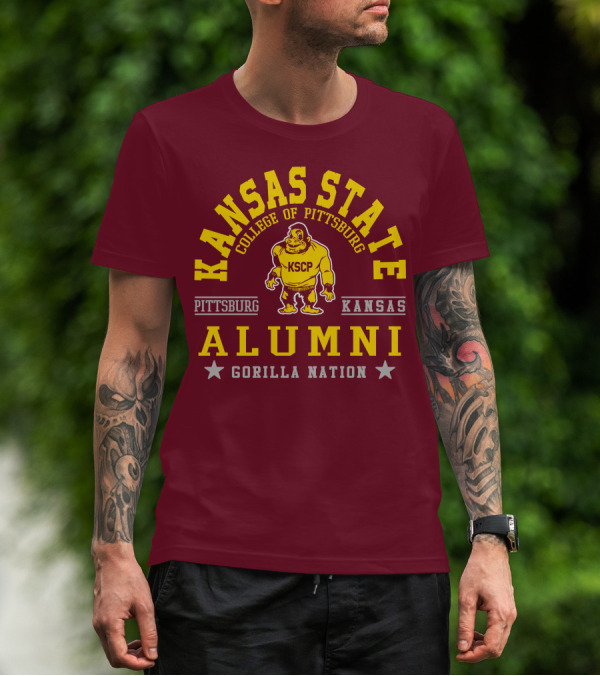 Kansas State College Of Pittsburg Alumni Gorilla Nation KSCP Kansas Pittsburg T-Shirt