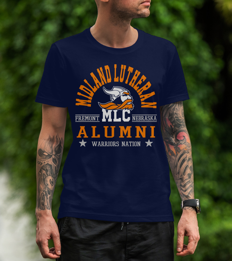 Midland Lutheran College Fremont Nebraska MLC Alumni Warriors Nation T-Shirt
