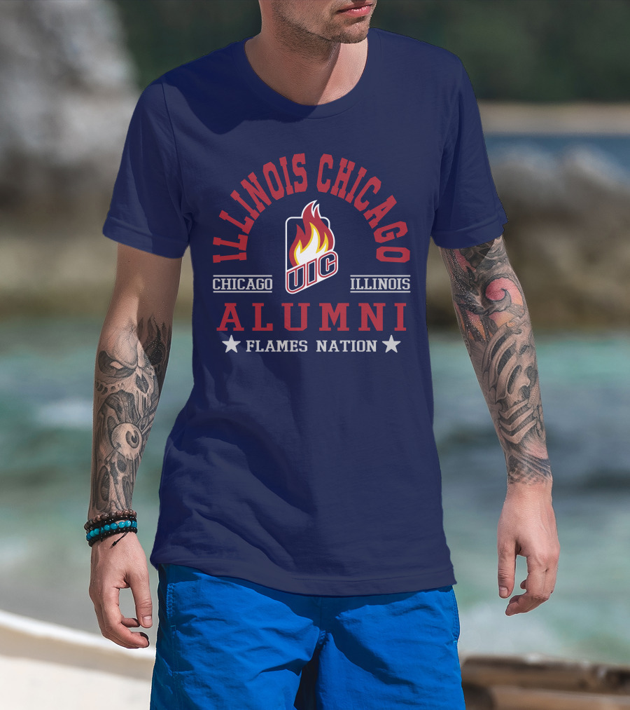 Illinois Chicago UIC Alumni Flames Nation T-Shirt
