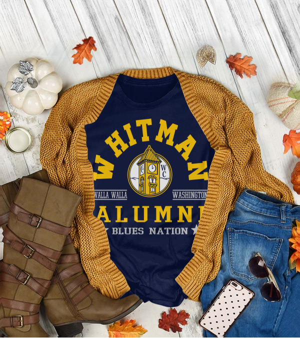 Whitman College Alumni Walla Walla Washington Blues Nation T-Shirt