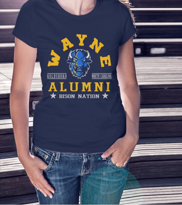 Wayne College Alumni Goldsboro North Carolina Bison Nation T-Shirt