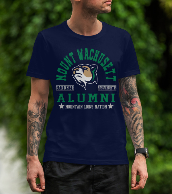 Mount Wachusett Alumni Gardner Massachusetts Mountain Lions Nation T-Shirt