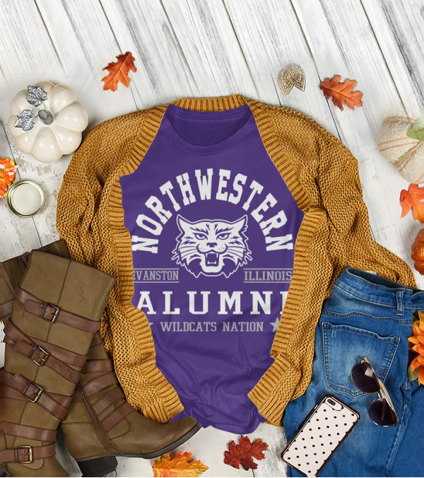 Northwestern Wildcats Alumni Evanston Illinois Nation T-Shirt