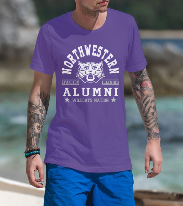Northwestern Wildcats Alumni Evanston Illinois Nation T-Shirt