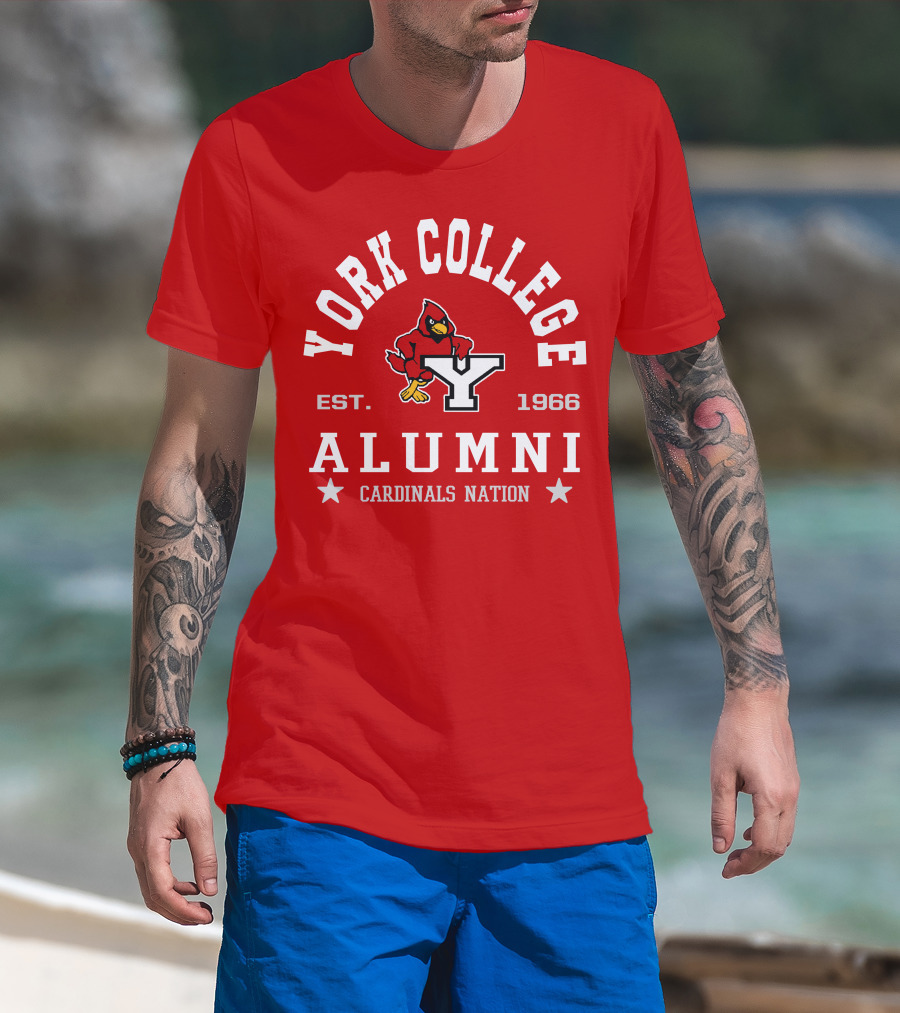 York College Alumni Cardinals Nation Est. 1966 T-Shirt