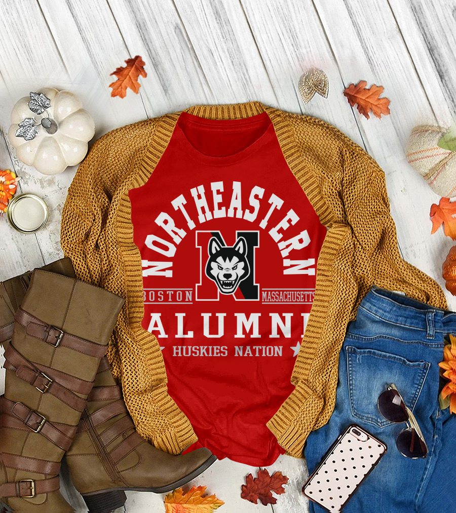 Northeastern Alumni Boston Massachusetts Huskies Nation T-Shirt