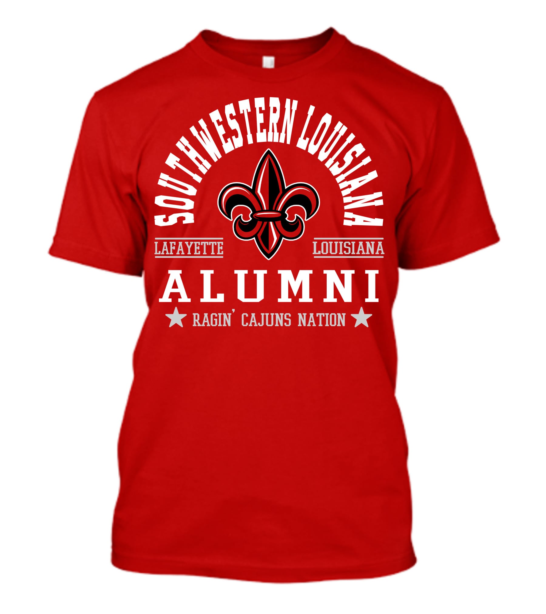 Southwestern Louisiana Alumni Ragin' Cajuns Nation Fleur-de-Lis Lafayette T-Shirt