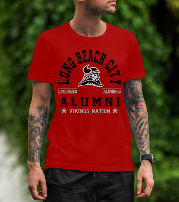 Long Beach City Alumni Vikings Nation California T-Shirt
