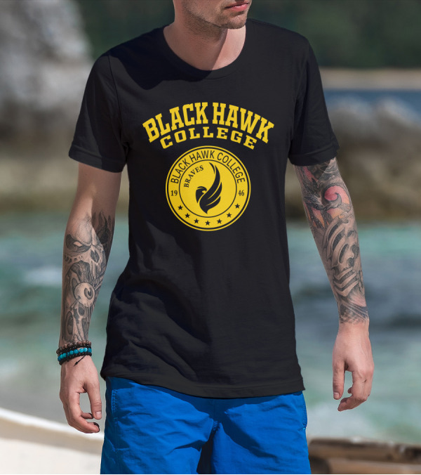BLACK HAWK COLLEGE BRAVES 1946 STAR CREST T-Shirt