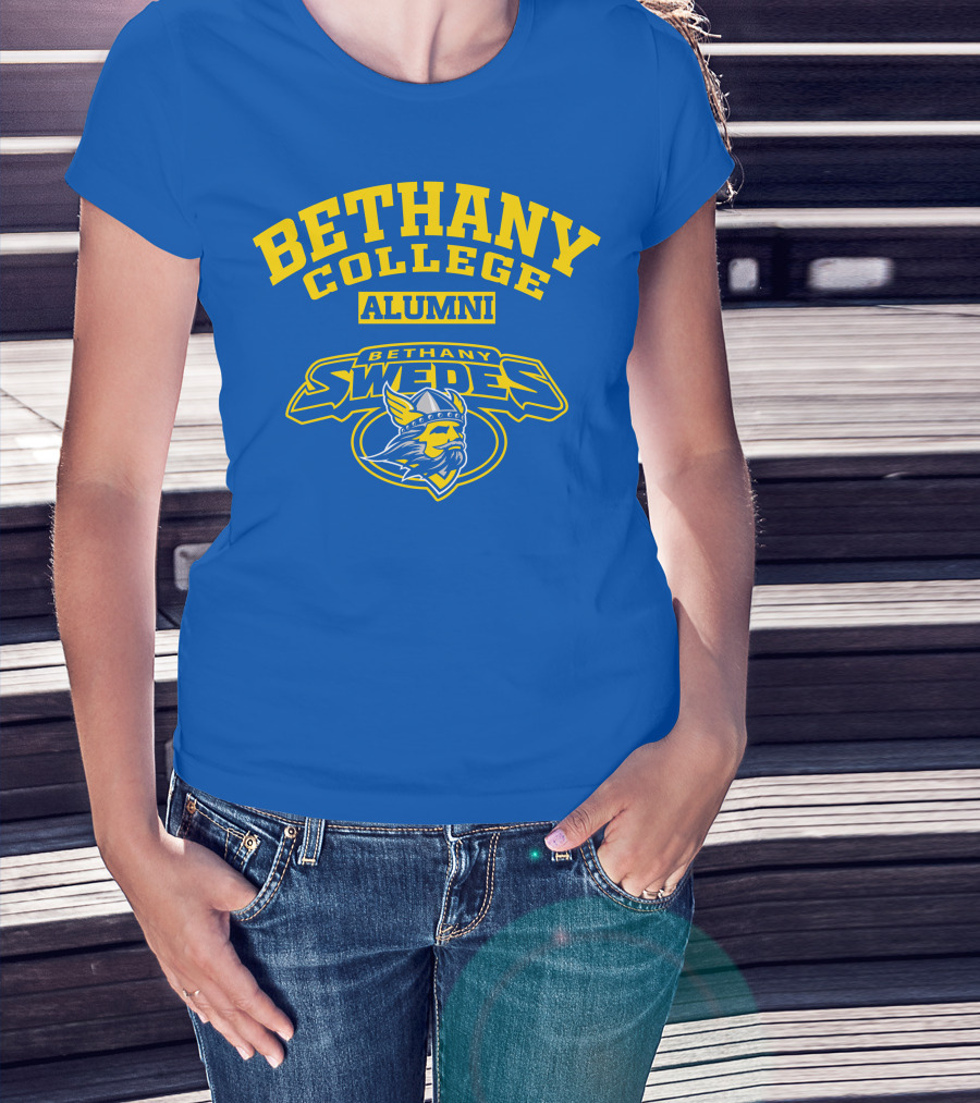 Bethany College Alumni Bethany Swedes Logo Viking Helmet T-Shirt