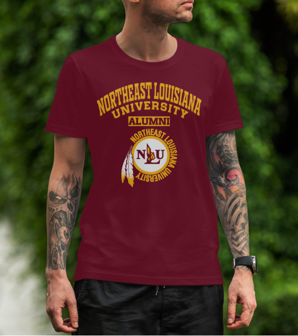 Northeast Louisiana University Alumni NLU Logo With Feathers T-Shirt
