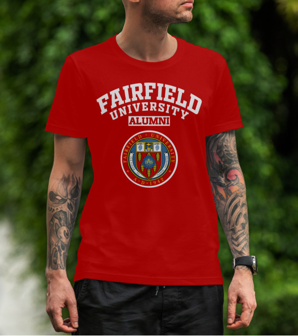 FAIRFIELD UNIVERSITY ALUMNI A.D. 1942 IHS Seal T-Shirt