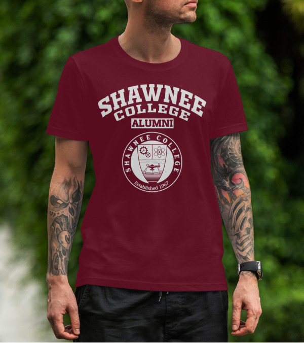 Shawnee College Alumni Established 1967 Circular Emblem With Science And Nature Symbols T-Shirt