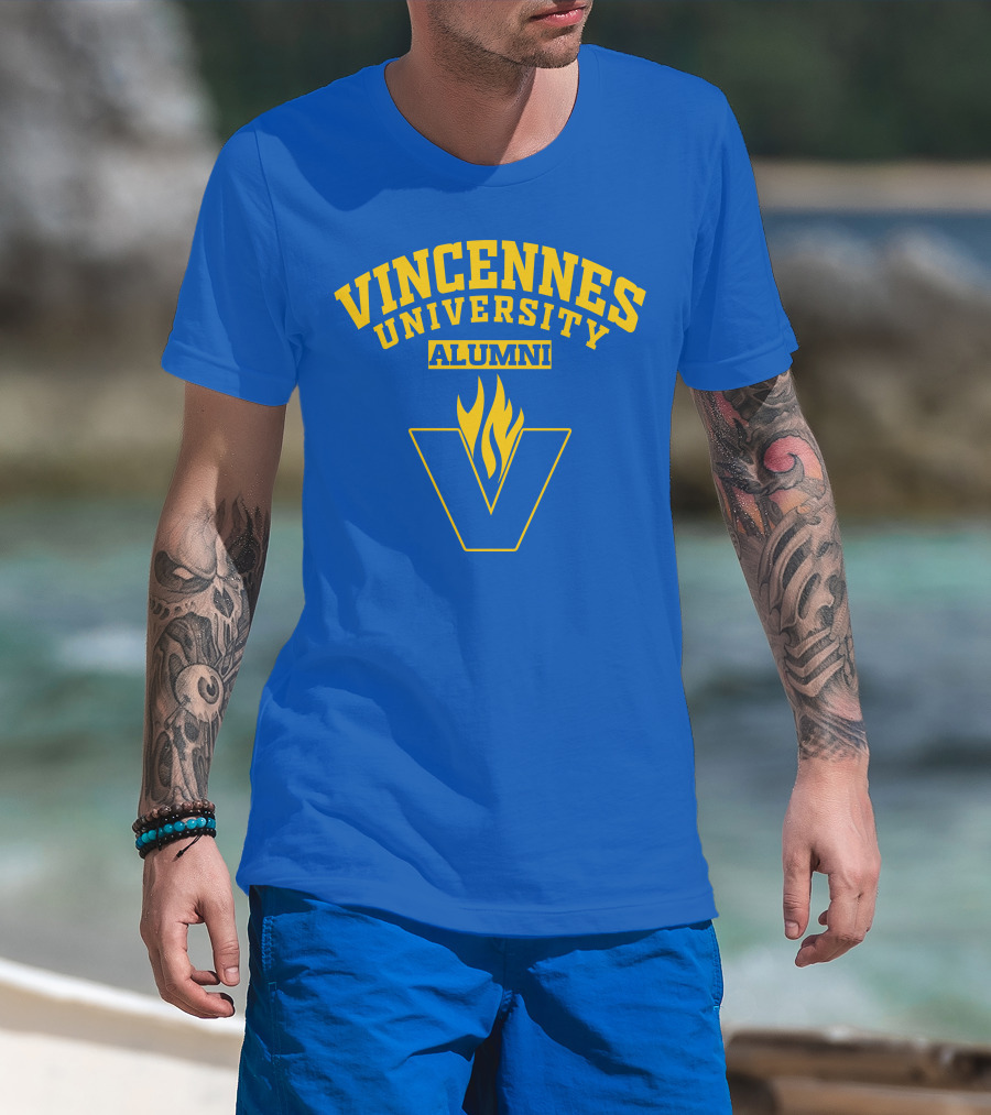 Vincennes University Alumni Flame Logo V T-Shirt