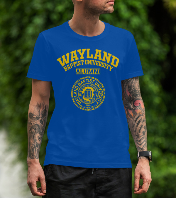 Wayland Baptist University Alumni Seal 1908 Plainview Texas Blue And Gold T-Shirt