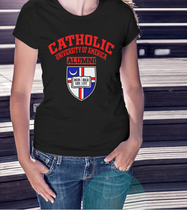 Catholic University Of America Alumni Deus Lux Mea Est Crest T-Shirt