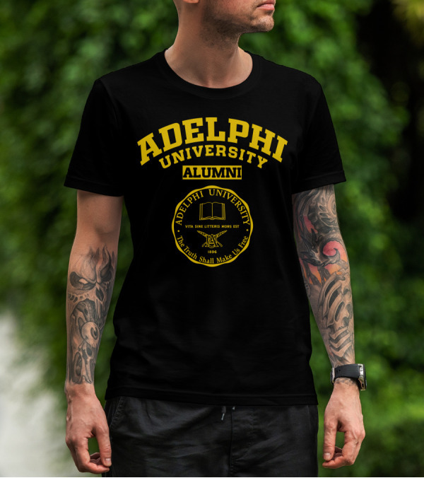 Adelphi University Alumni Seal Vita Sine Litteris Mors Est 1896 The Truth Shall Make Us Free T-Shirt