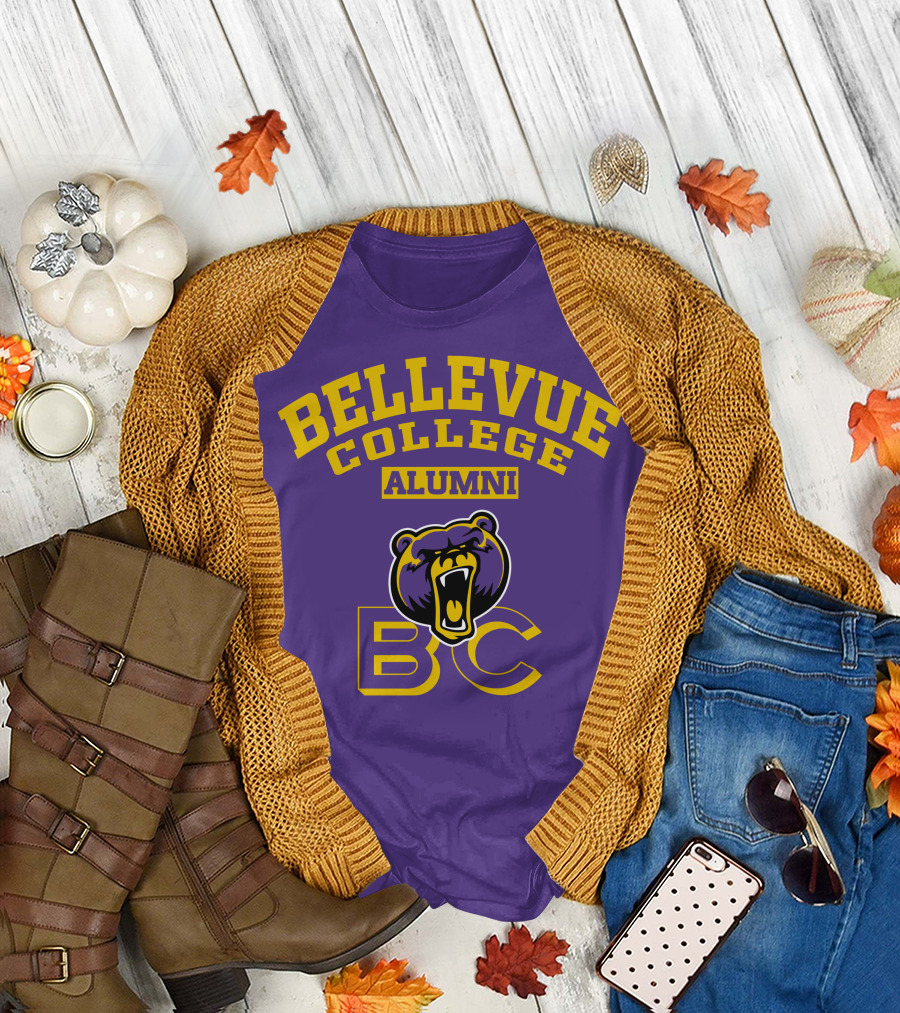 Bellevue College Alumni BC Bear Logo Purple T-Shirt