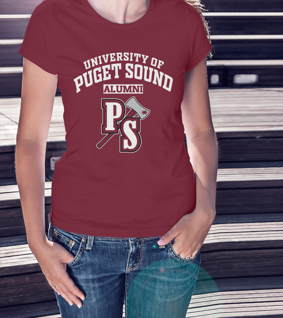 University Of Puget Sound Alumni PS Logo Axe T-Shirt