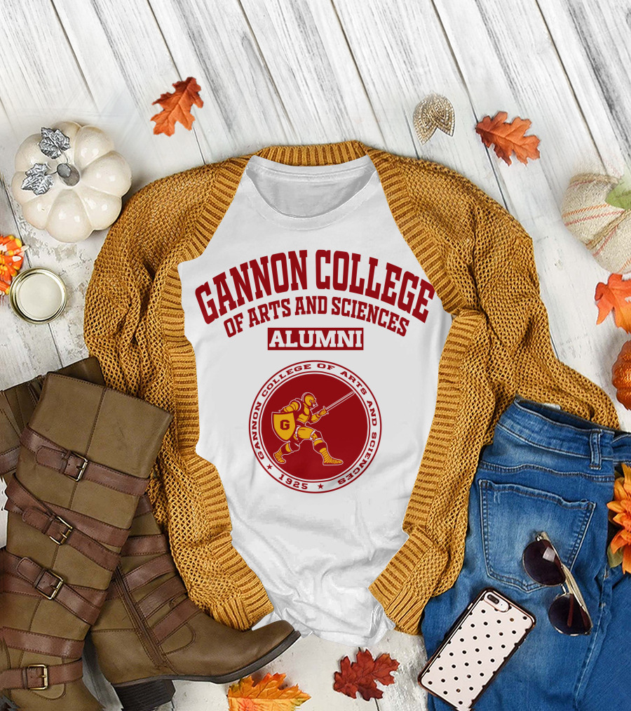 Gannon College of Arts and Sciences Alumni 1925 Knight Emblem T-Shirt