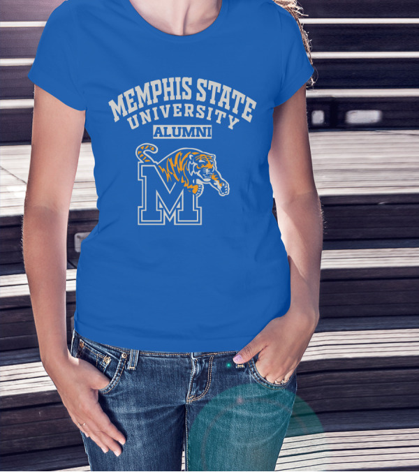 Memphis State University Alumni M Logo With Tiger T-Shirt