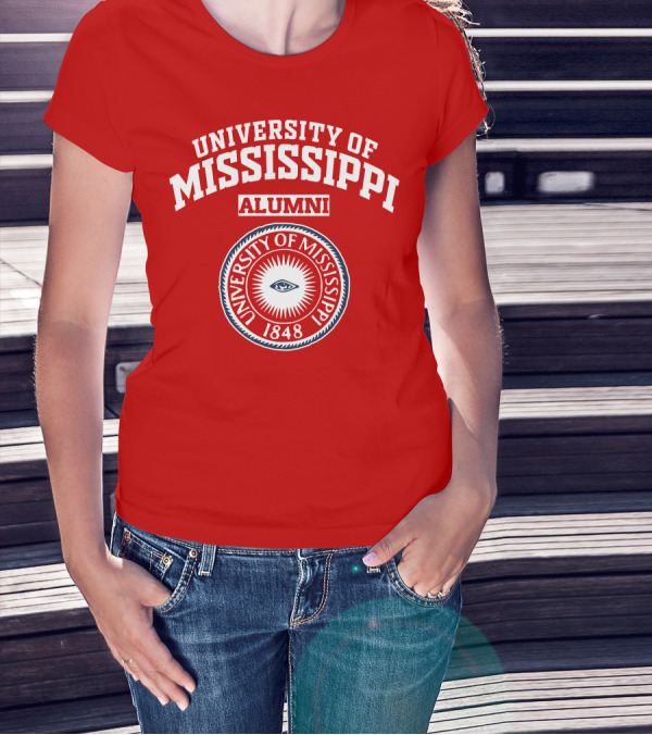 University Of Mississippi Alumni 1848 Logo Red T-Shirt