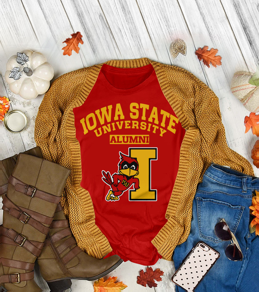 Iowa State University Alumni ISU Cardinal Mascot Block I T-Shirt