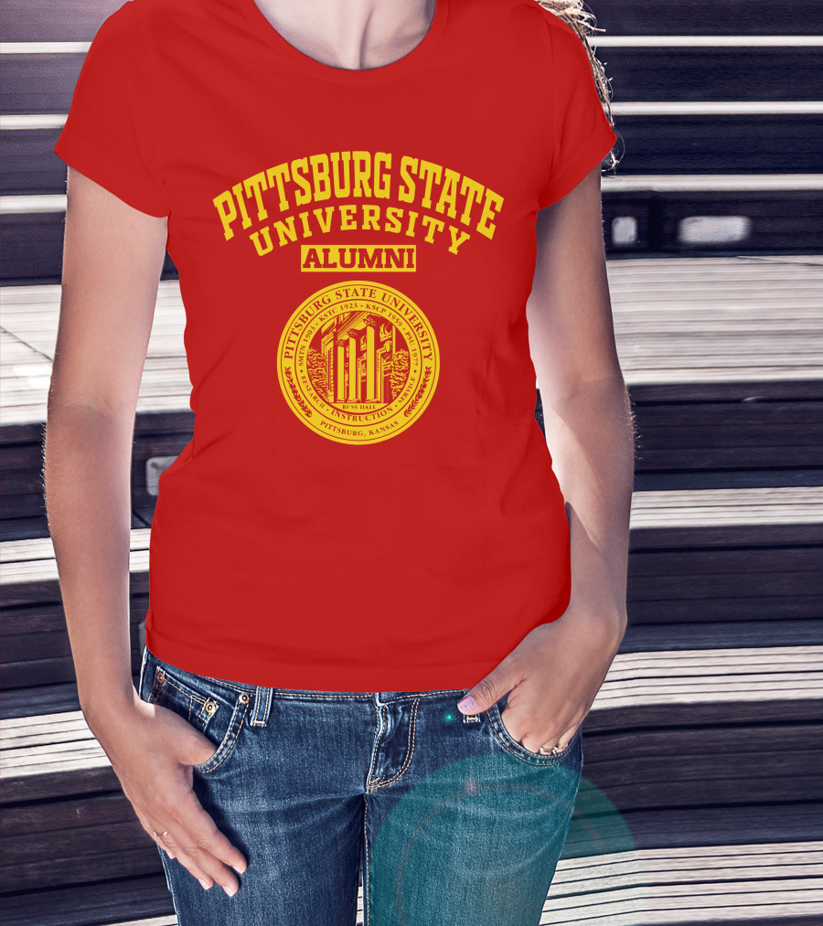 Pittsburg State University Alumni Seal Pittsburg Kansas Russ Hall T-Shirt