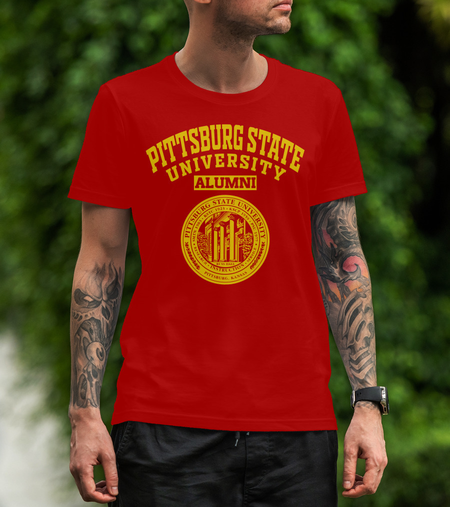 Pittsburg State University Alumni Seal Pittsburg Kansas Russ Hall T-Shirt