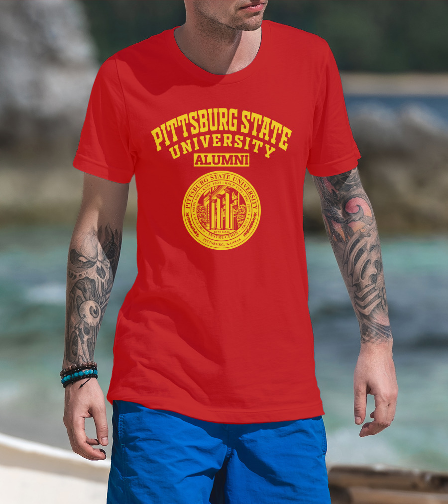 Pittsburg State University Alumni Seal Pittsburg Kansas Russ Hall T-Shirt