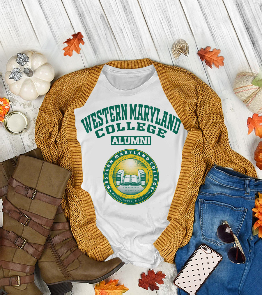 Western Maryland College Alumni Westminster Seal E Tenebris In Lucem Voco T-Shirt