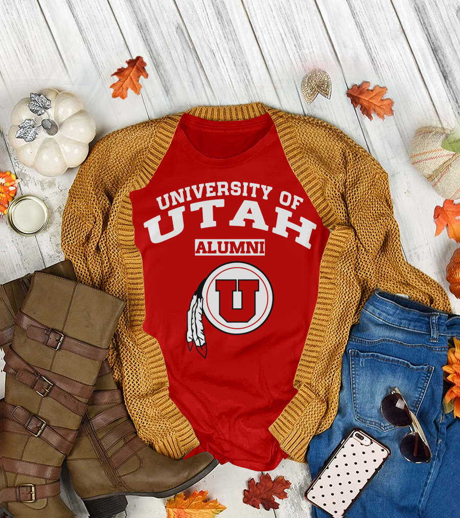 University of Utah Alumni U Logo with Feathers T-Shirt