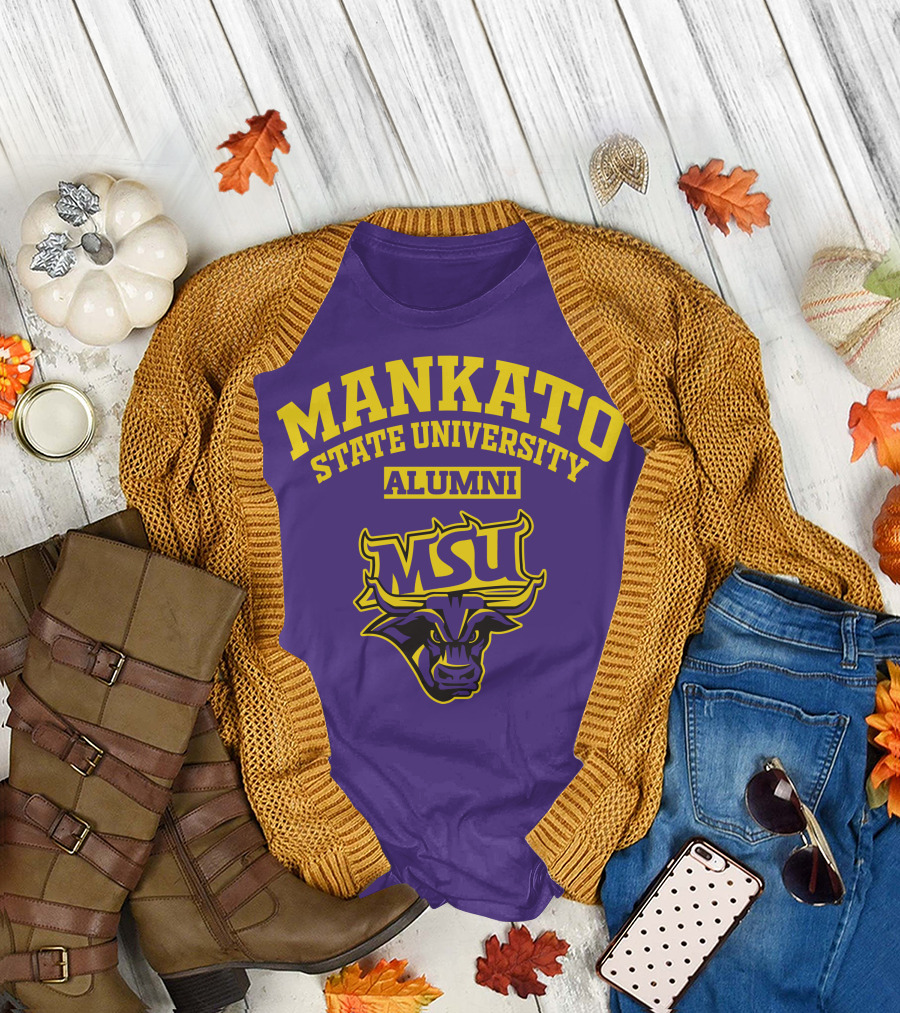 Mankato State University Alumni MSU Logo Purple Bull T-Shirt