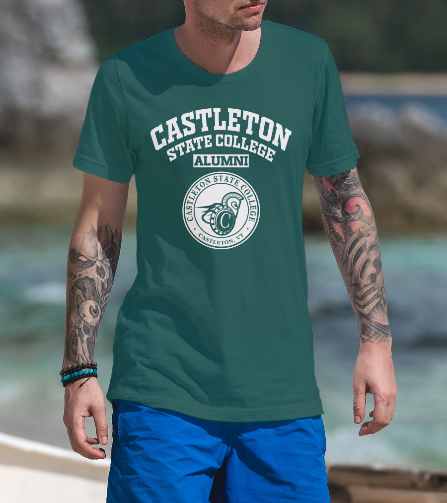 Castleton State College Alumni Spartan Emblem Castleton VT T-Shirt