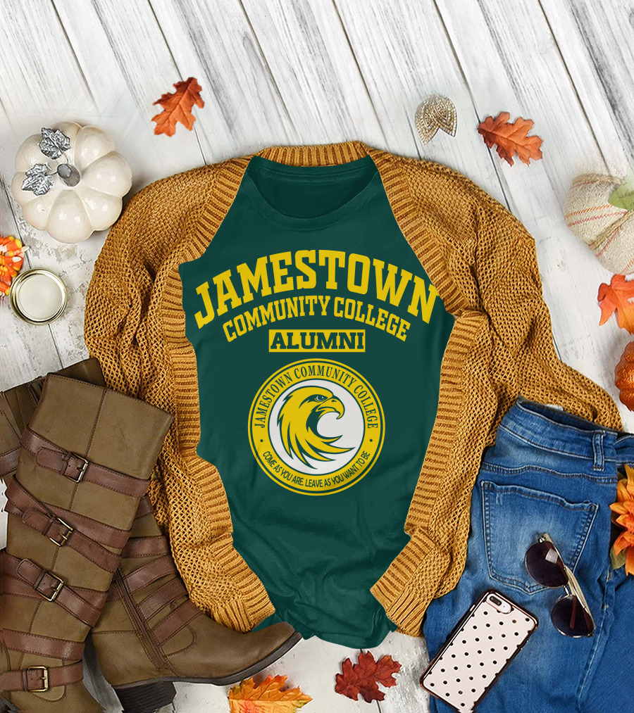 Jamestown Community College Alumni Eagle Logo Come As You Are Leave As You Want To Be T-Shirt