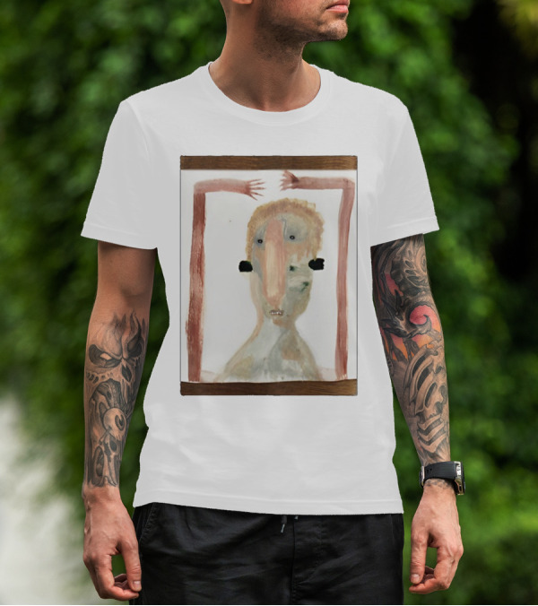 Andrew Leezus Pink Boogeyman Surreal Expressionist Character With Abstract Features T-Shirt