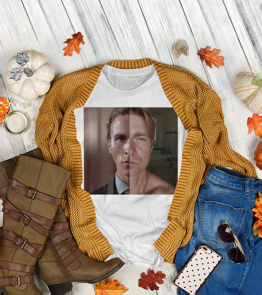 Jeremy Fragrance Compared With Young Christian Bale Face Split Room Background T-Shirt