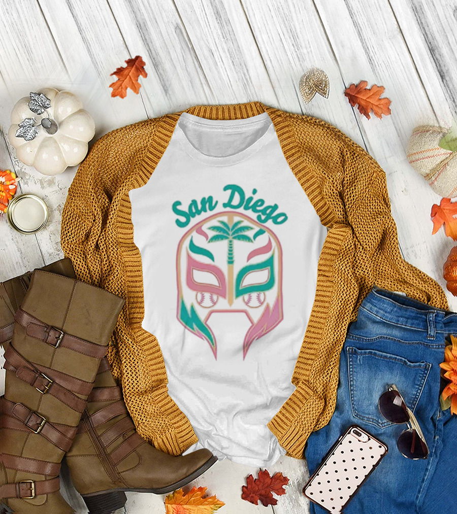 San Diego Palm Tree Lucha Mask T-Shirt